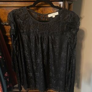 Loft black lace blouse
